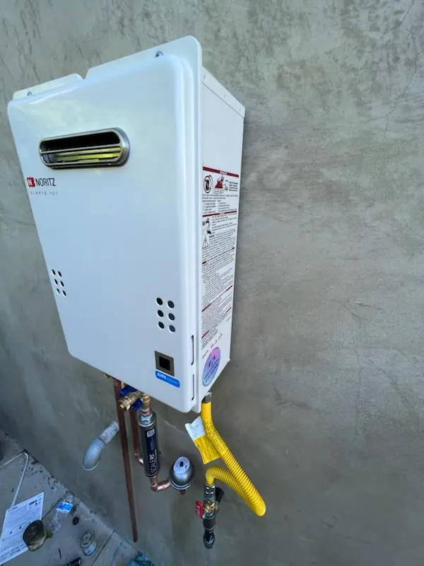 Tankless water heater installation for Artanna homes